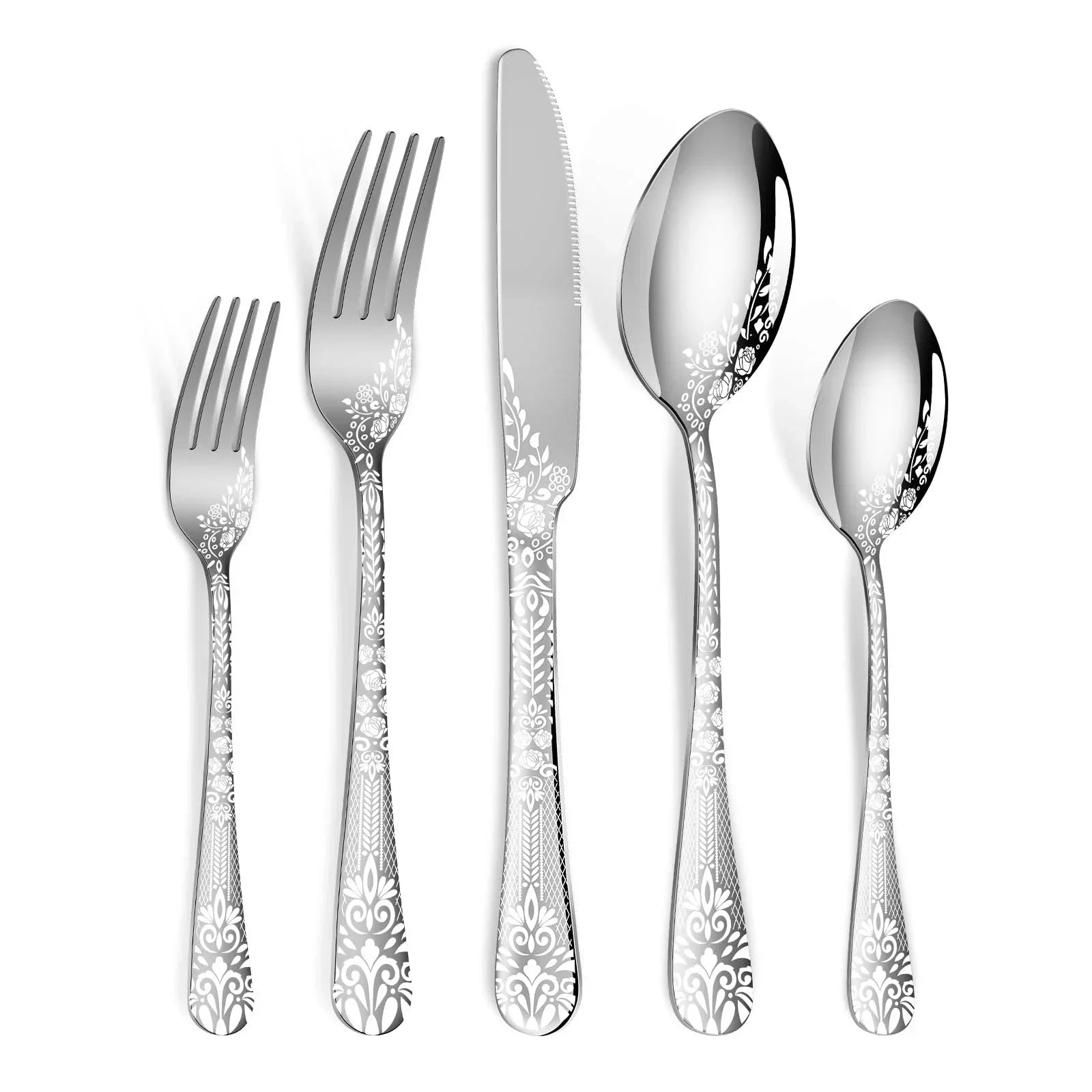 40-Piece Silverware Set, Stainless Steel Flatware Cutlery Set Service for 8