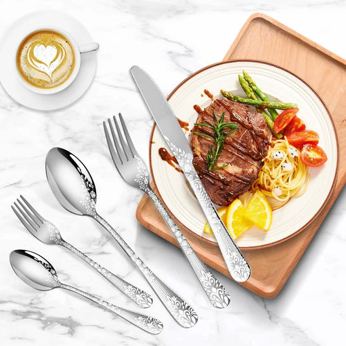 40-Piece Silverware Set, Stainless Steel Flatware Cutlery Set Service for 8