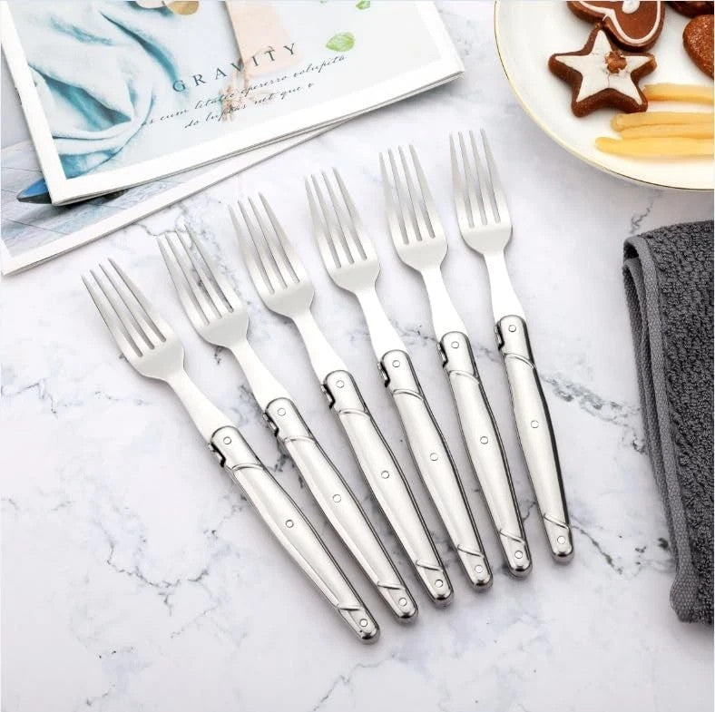 Forks Set of 6 Light Premium Dishwasher Safe Stainless Steel Flatware Silverw...